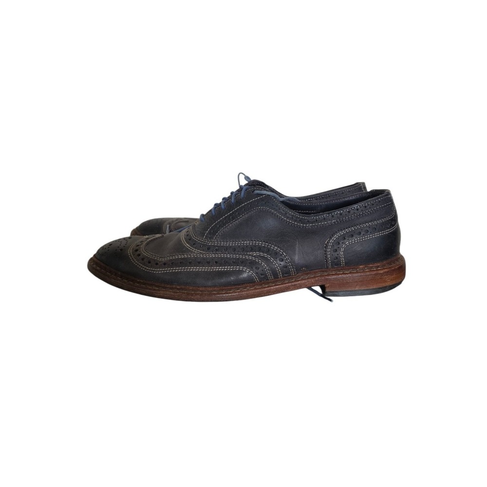 Allen Edmonds Neumok Gray Leather‎ Wingtip Oxfords Preppy Dress Shoes Sz10D